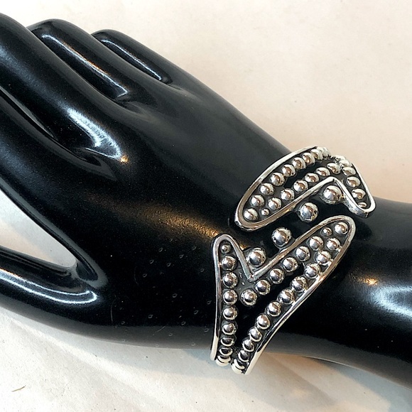 TAXCO Sterling Silver Hinge Bangle Cuff Art Deco Style MINT CONDITION - Picture 12 of 17